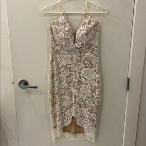 White Beige Lave dress